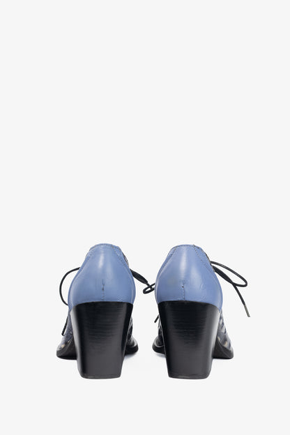 John Fluevog Entrance Room 112 Blue & Blue Dragon Lace-Up Shoes