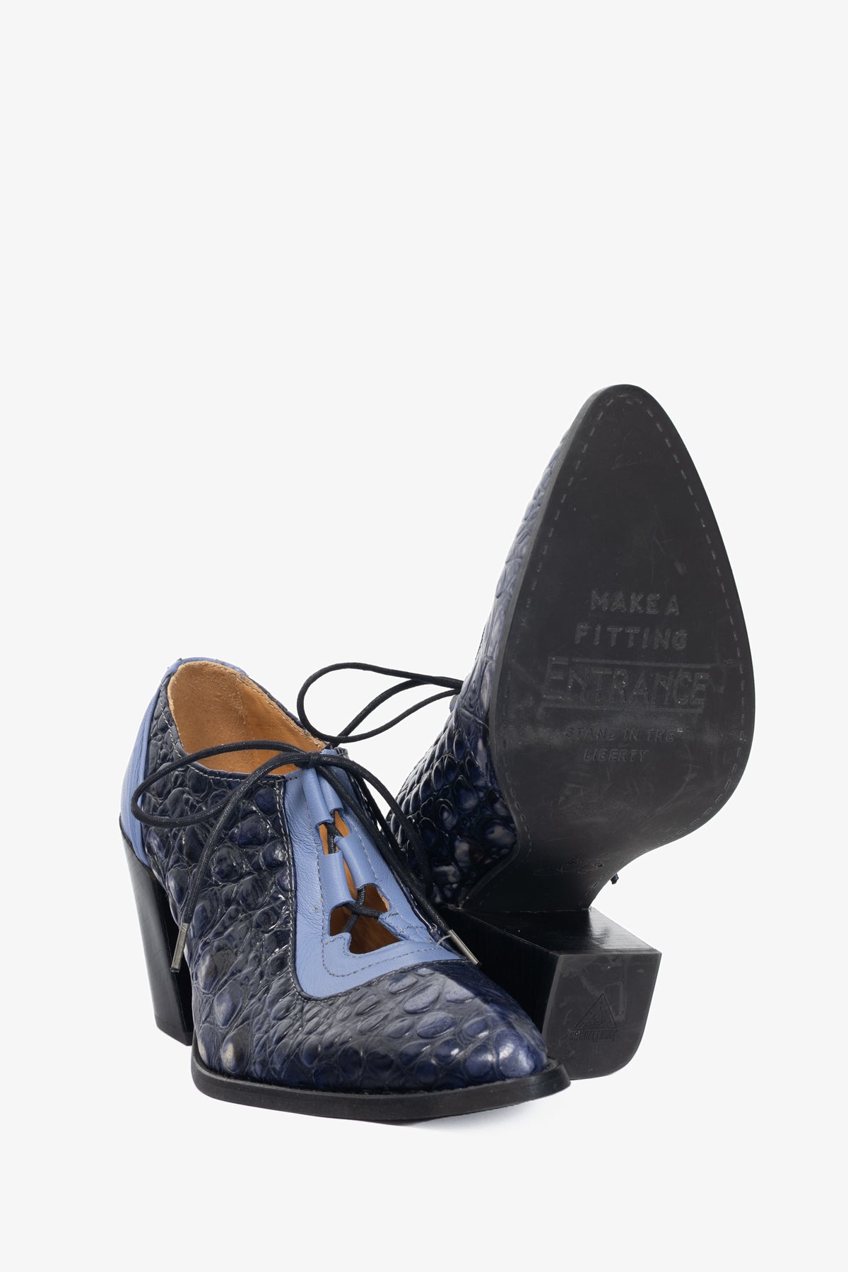 John Fluevog Entrance Room 112 Blue & Blue Dragon Lace-Up Shoes