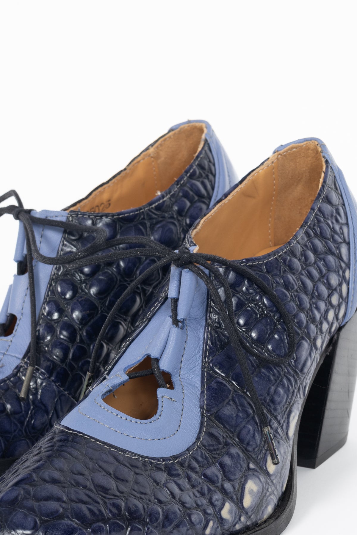 John Fluevog Entrance Room 112 Blue & Blue Dragon Lace-Up Shoes