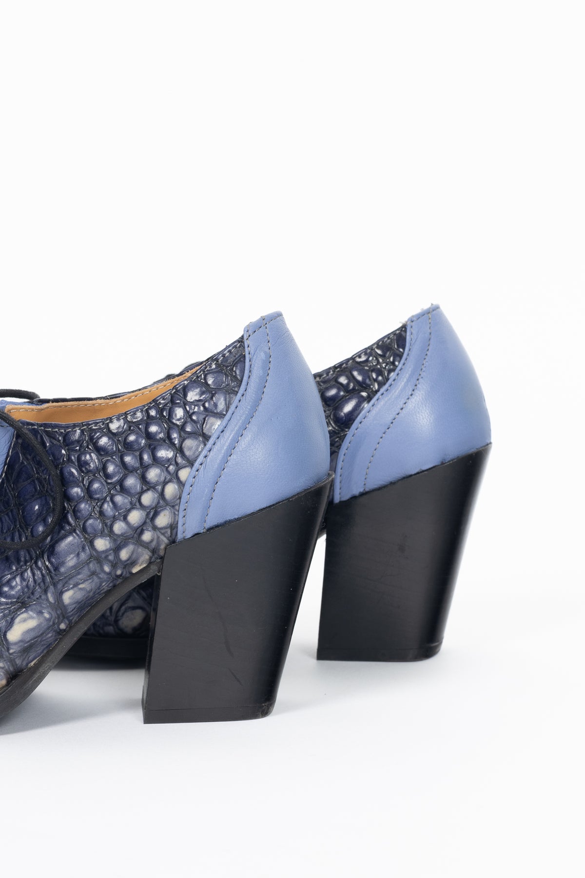John Fluevog Entrance Room 112 Blue & Blue Dragon Lace-Up Shoes