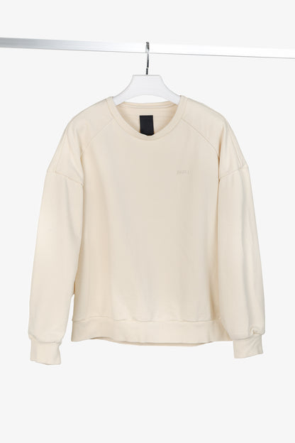 JUUN.J Cream Cotton French-Terry Graphic Crewneck Sweatshirt