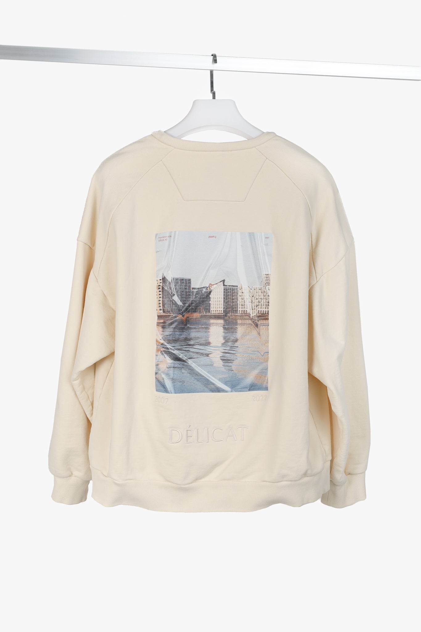 JUUN.J Cream Cotton French-Terry Graphic Crewneck Sweatshirt