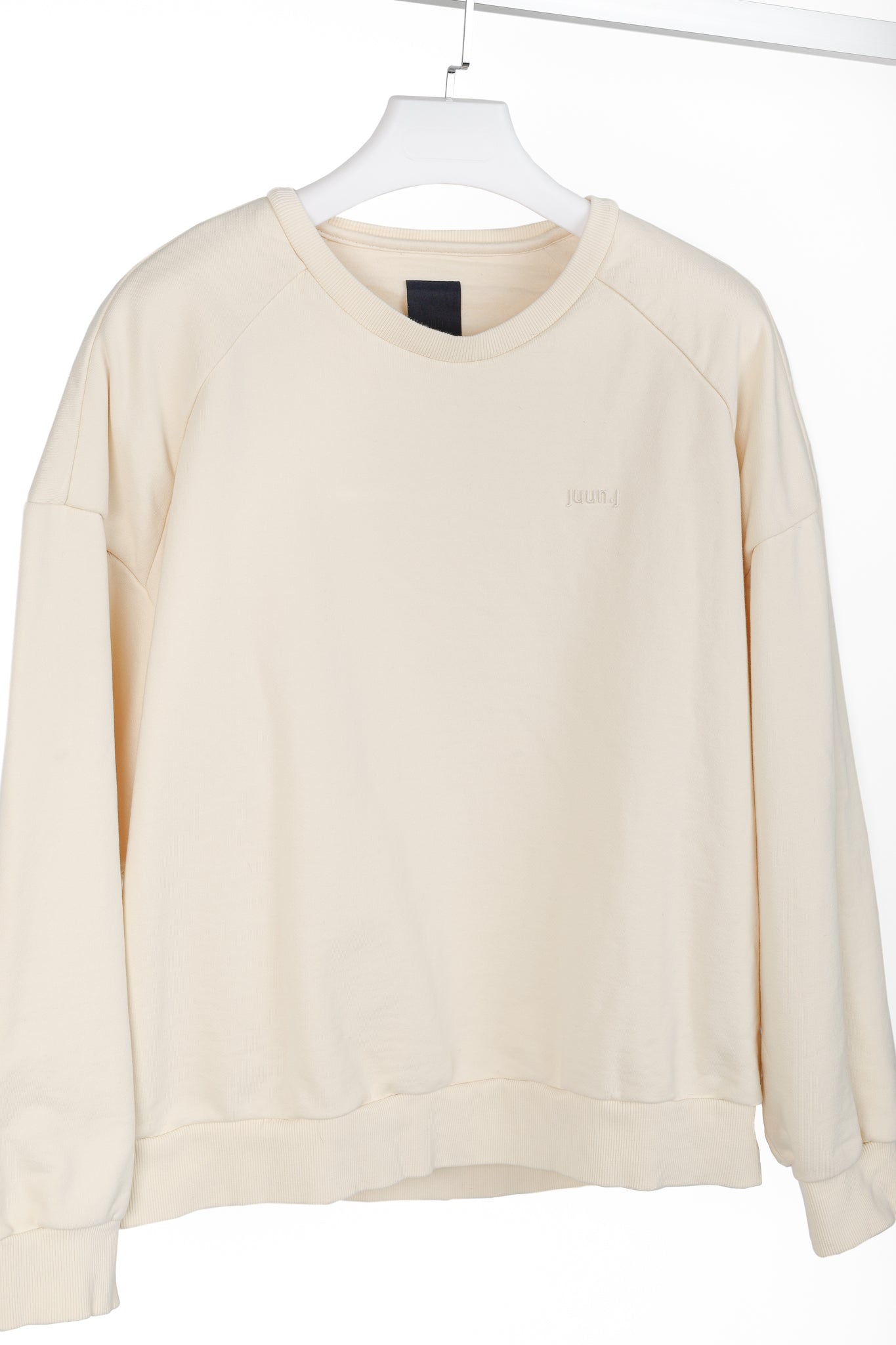 JUUN.J Cream Cotton French-Terry Graphic Crewneck Sweatshirt