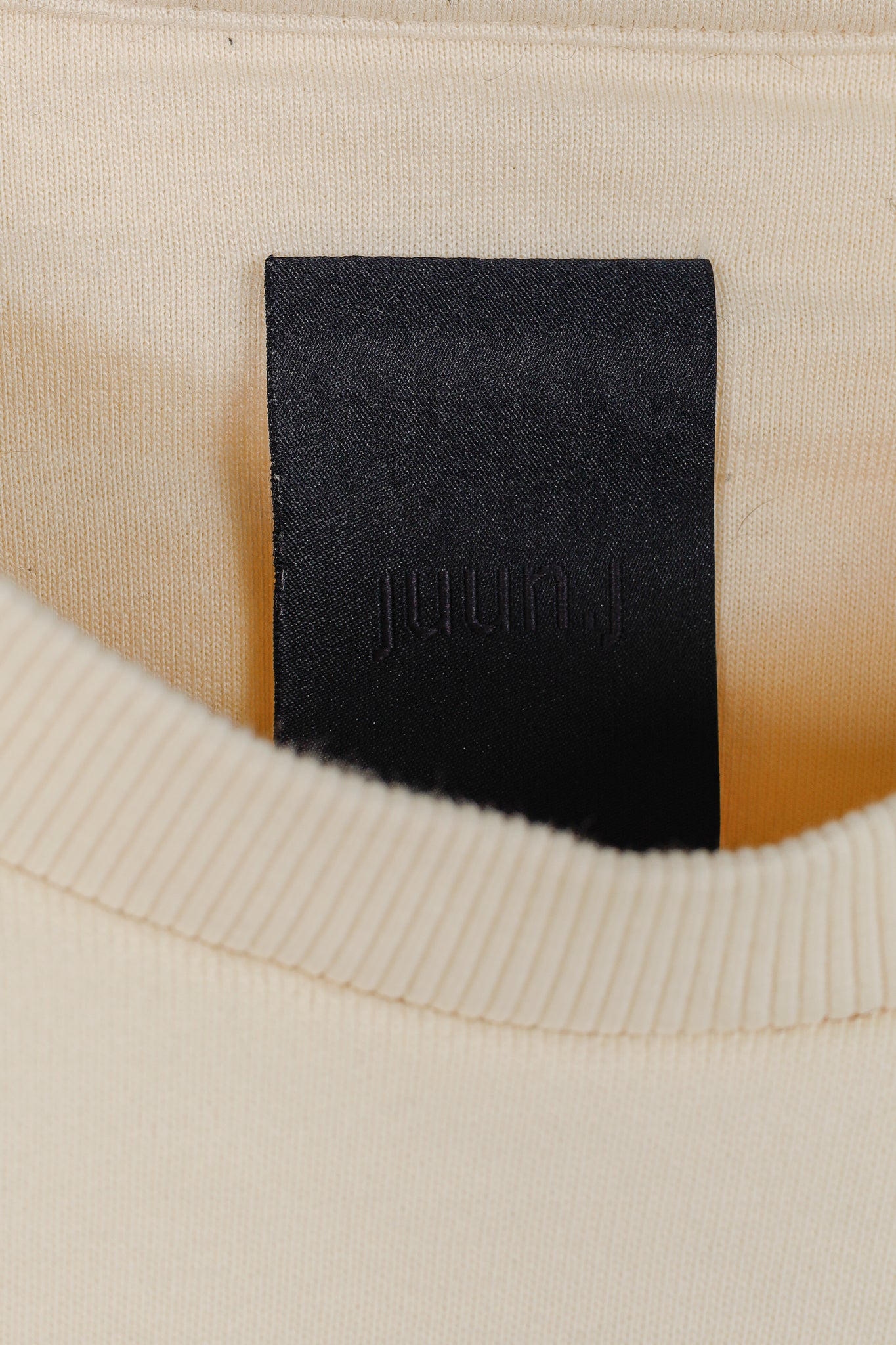 JUUN.J Cream Cotton French-Terry Graphic Crewneck Sweatshirt