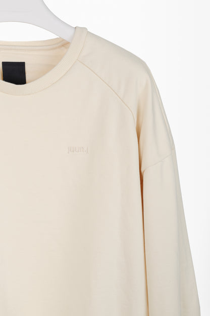 JUUN.J Cream Cotton French-Terry Graphic Crewneck Sweatshirt