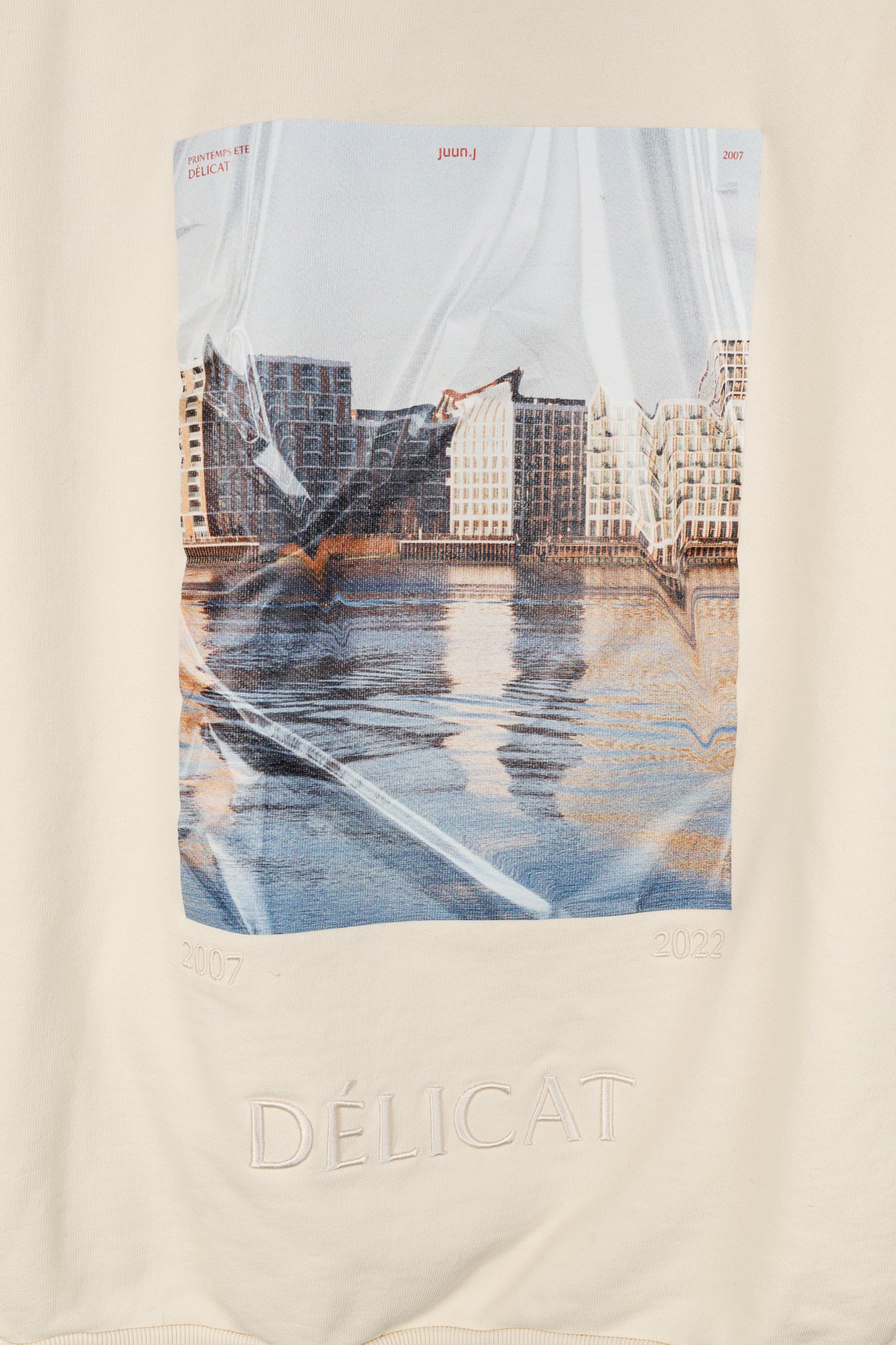 JUUN.J Cream Cotton French-Terry Graphic Crewneck Sweatshirt