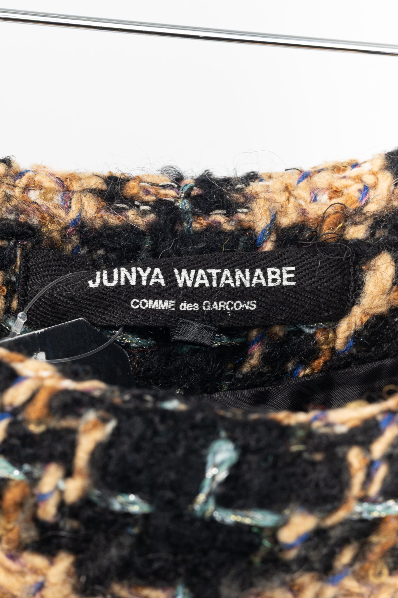 Junya Watanabe Comme des Garcons Orange & Black Lurex Check-Tweed Pencil Skirt