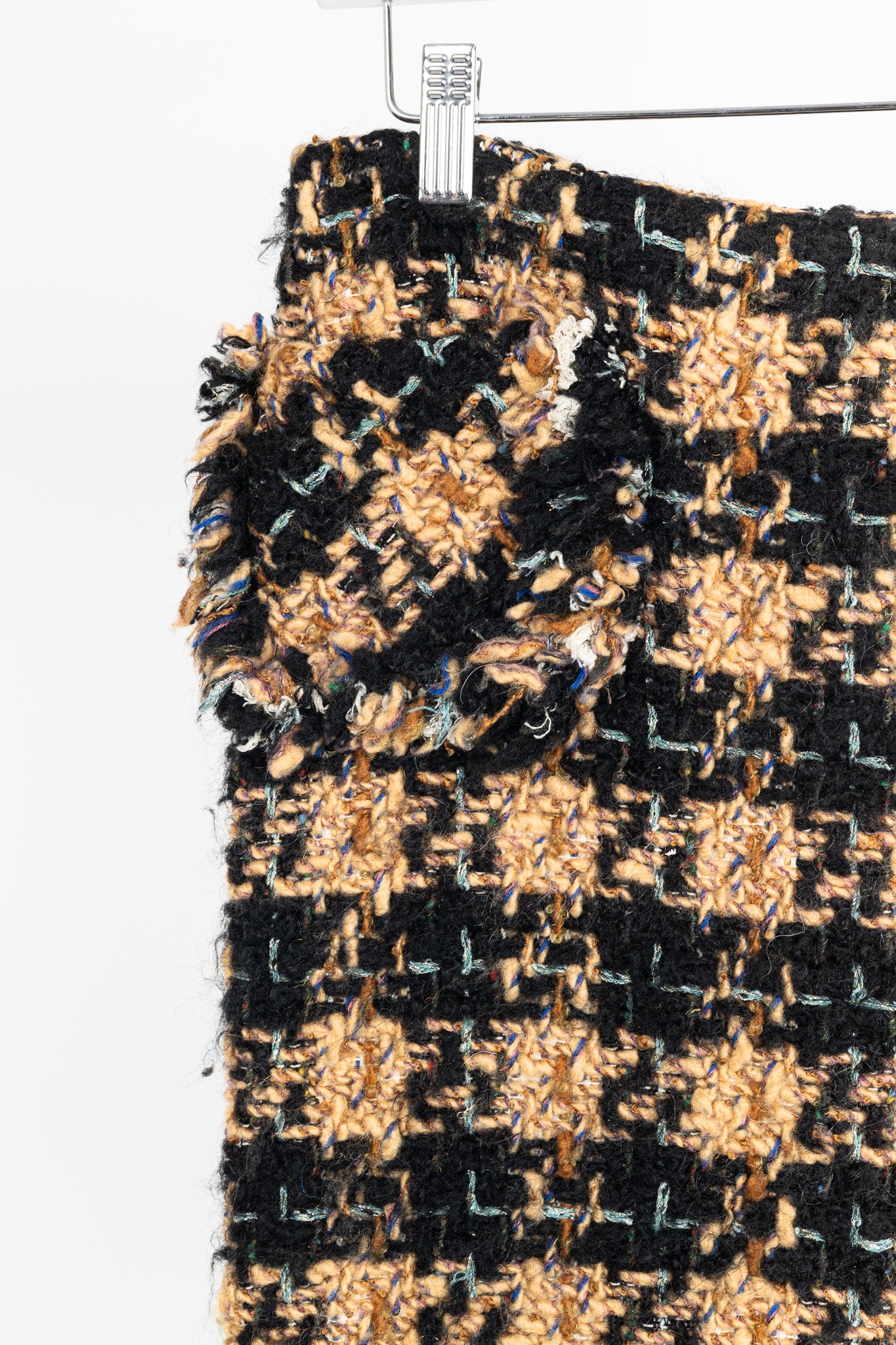 Junya Watanabe Comme des Garcons Orange & Black Lurex Check-Tweed Pencil Skirt