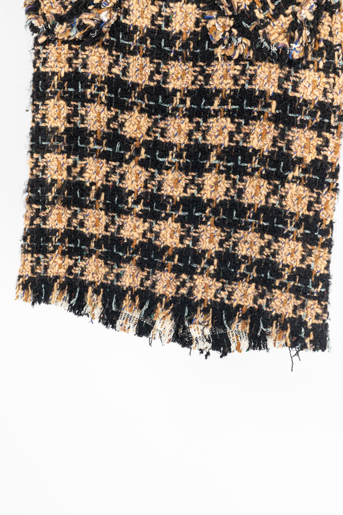 Junya Watanabe Comme des Garcons Orange & Black Lurex Check-Tweed Pencil Skirt