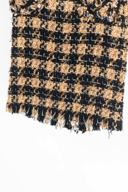 Junya Watanabe Comme des Garcons Orange & Black Lurex Check-Tweed Pencil Skirt