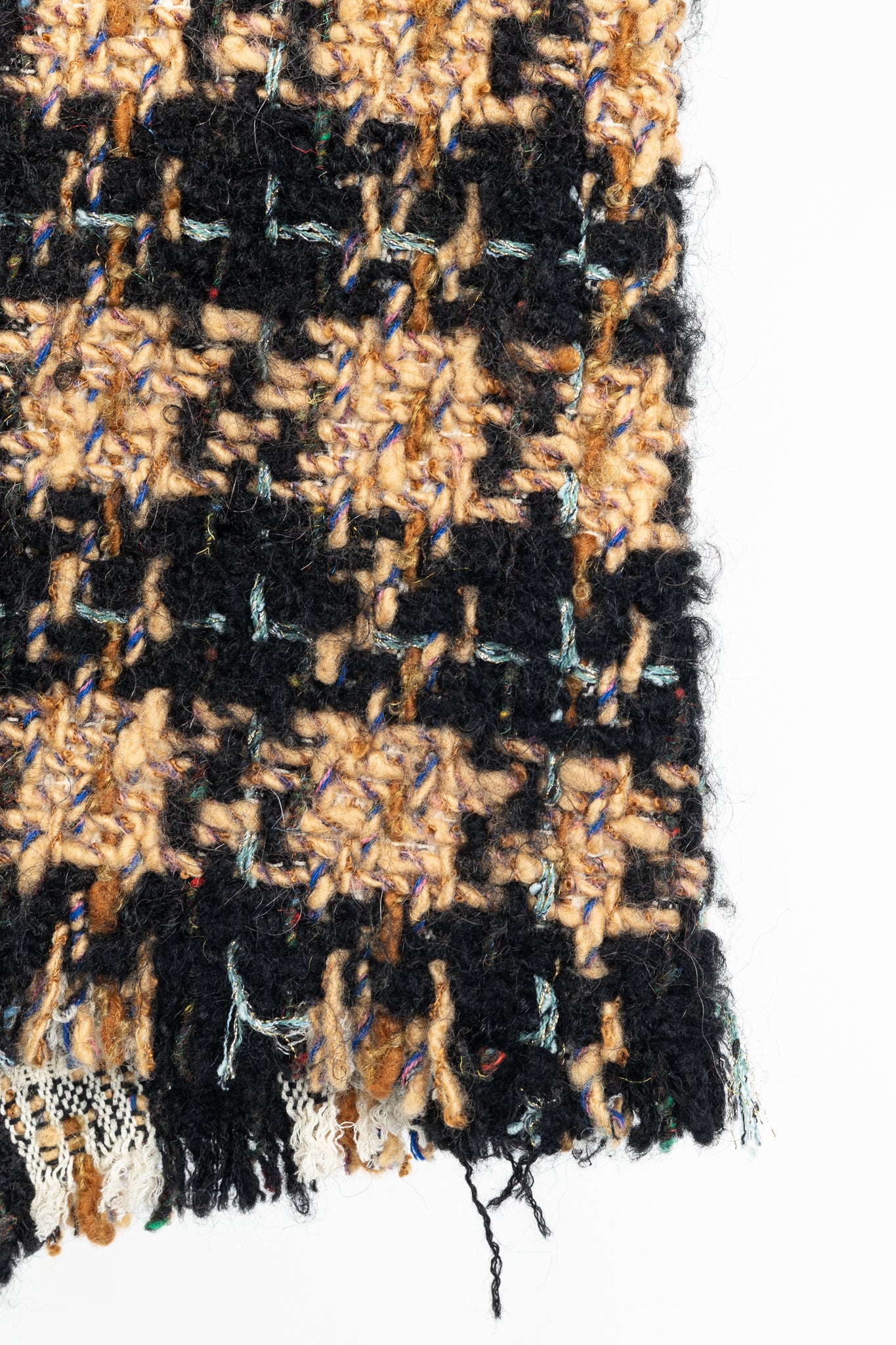 Junya Watanabe Comme des Garcons Orange & Black Lurex Check-Tweed Pencil Skirt