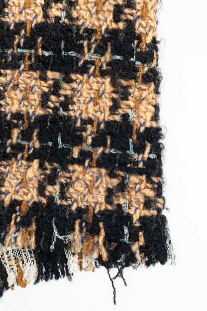 Junya Watanabe Comme des Garcons Orange & Black Lurex Check-Tweed Pencil Skirt