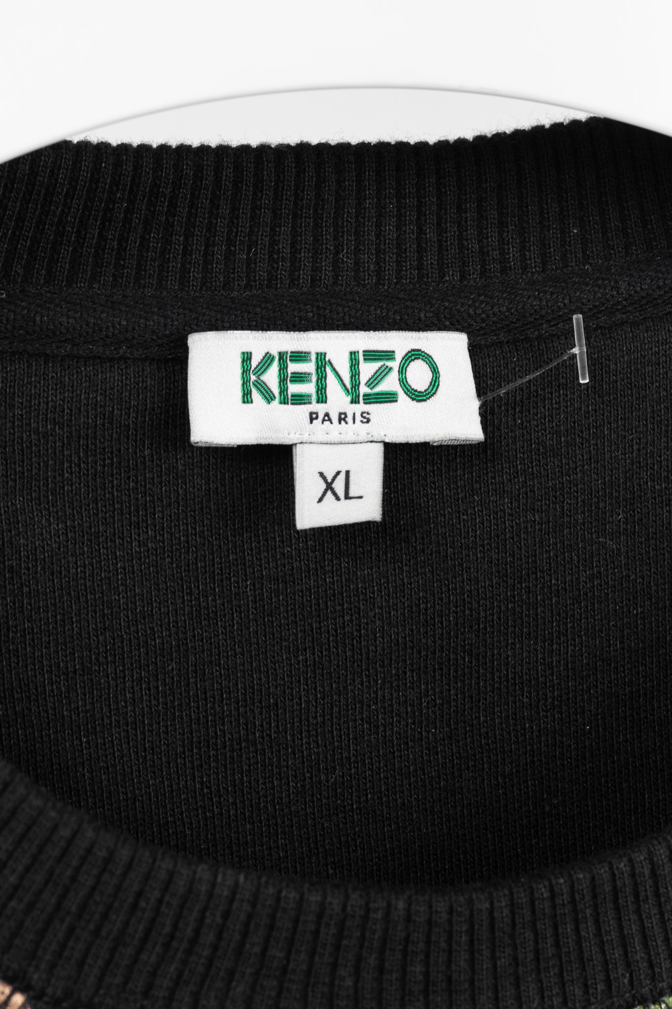 Kenzo Black & Green Gear-Patch Cotton Sweatshirt