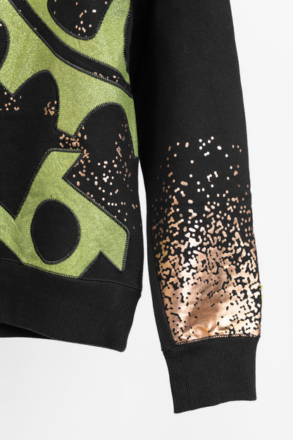 Kenzo Black & Green Gear-Patch Cotton Sweatshirt