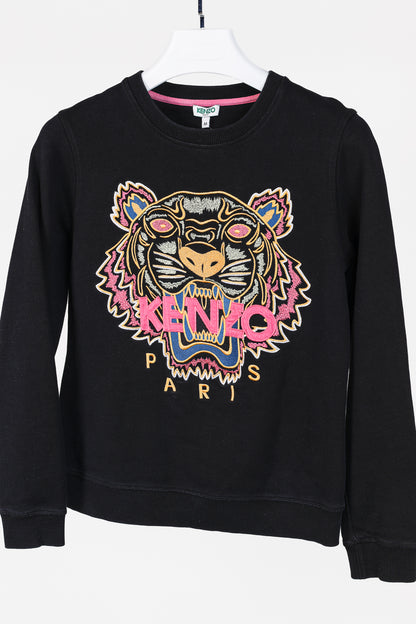 KENZO Black 'The Light' Embroidered Tiger Brushed Cotton Sweatshirt