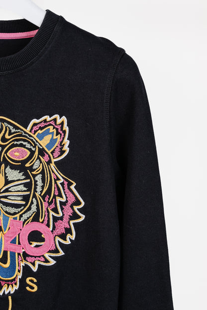 KENZO Black 'The Light' Embroidered Tiger Brushed Cotton Sweatshirt