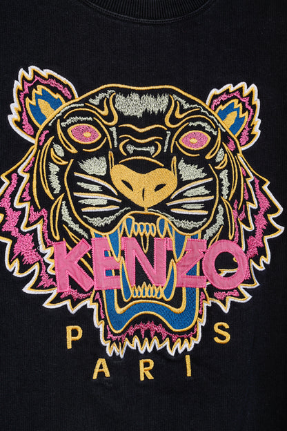 KENZO Black 'The Light' Embroidered Tiger Brushed Cotton Sweatshirt