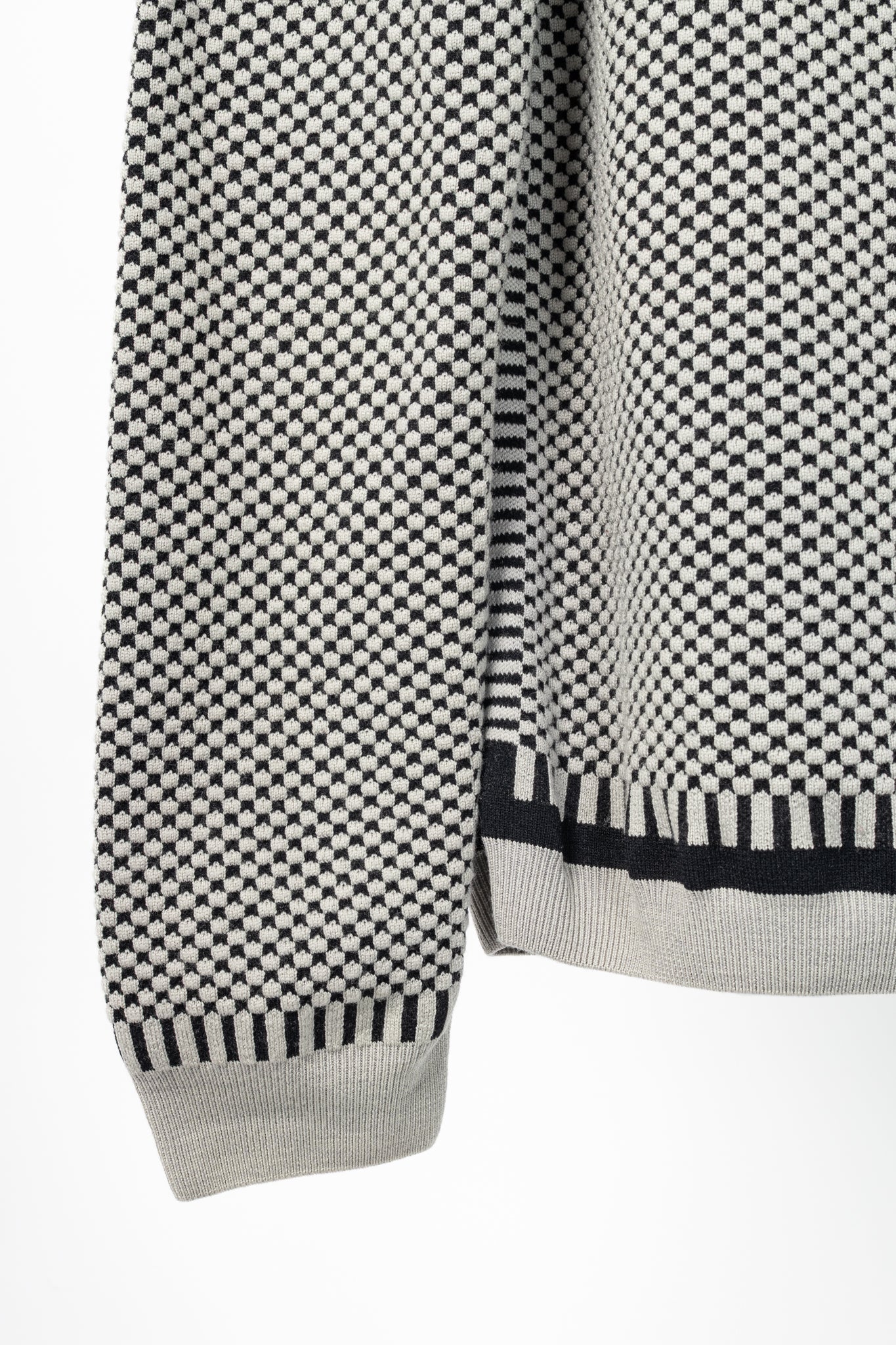 Kenzo Grey Wool-Blend Gear Jacquard Sweater
