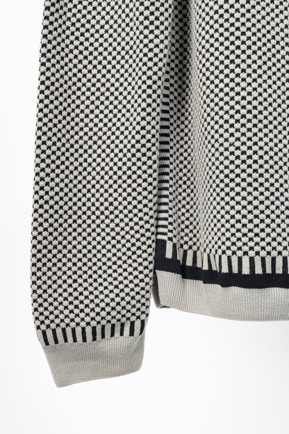Kenzo Grey Wool-Blend Gear Jacquard Sweater
