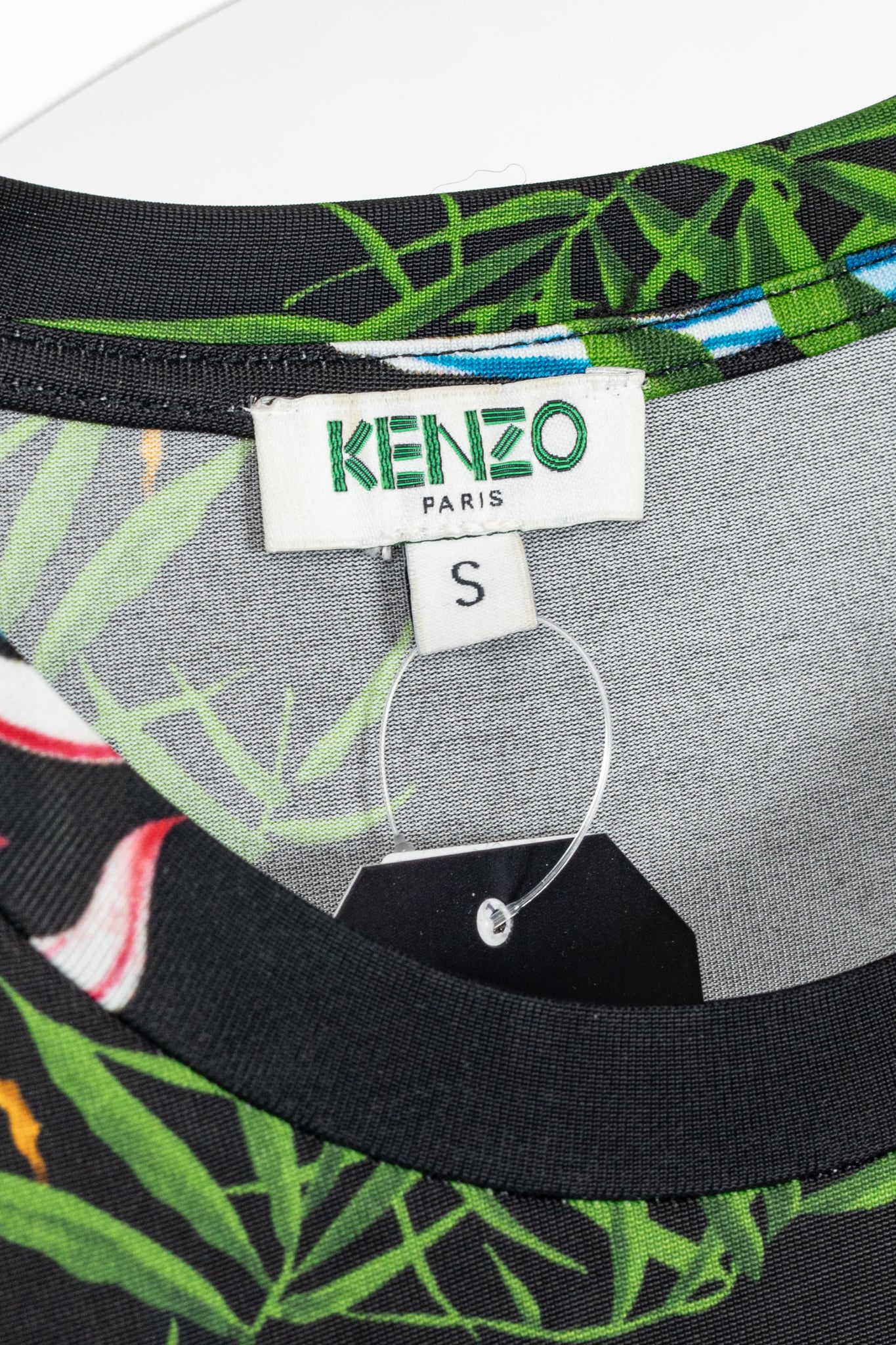 Kenzo SS20 Black Sea Lily Long Sleeve Asymmetrical Midi Dress