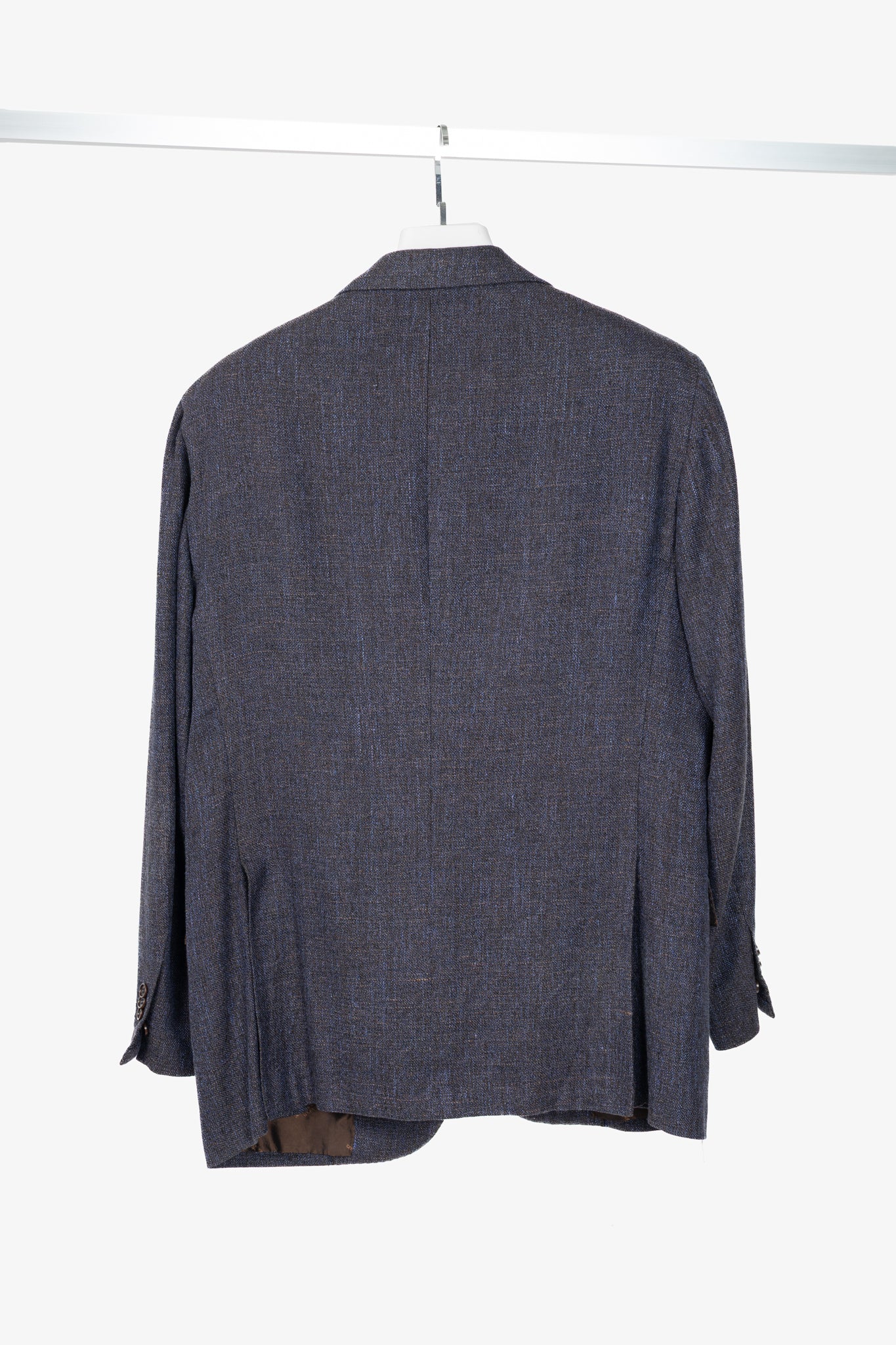Kiton Indigo Silk. Linen & Cashmere-Blend Blazer