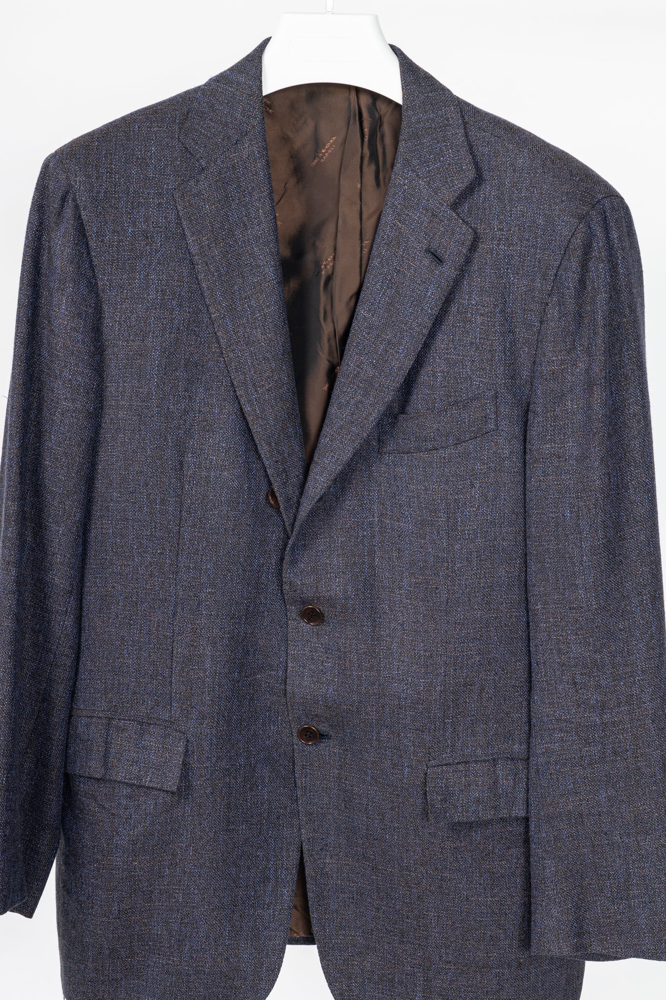 Kiton Indigo Silk. Linen & Cashmere-Blend Blazer