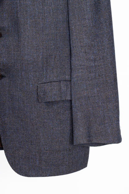 Kiton Indigo Silk. Linen & Cashmere-Blend Blazer