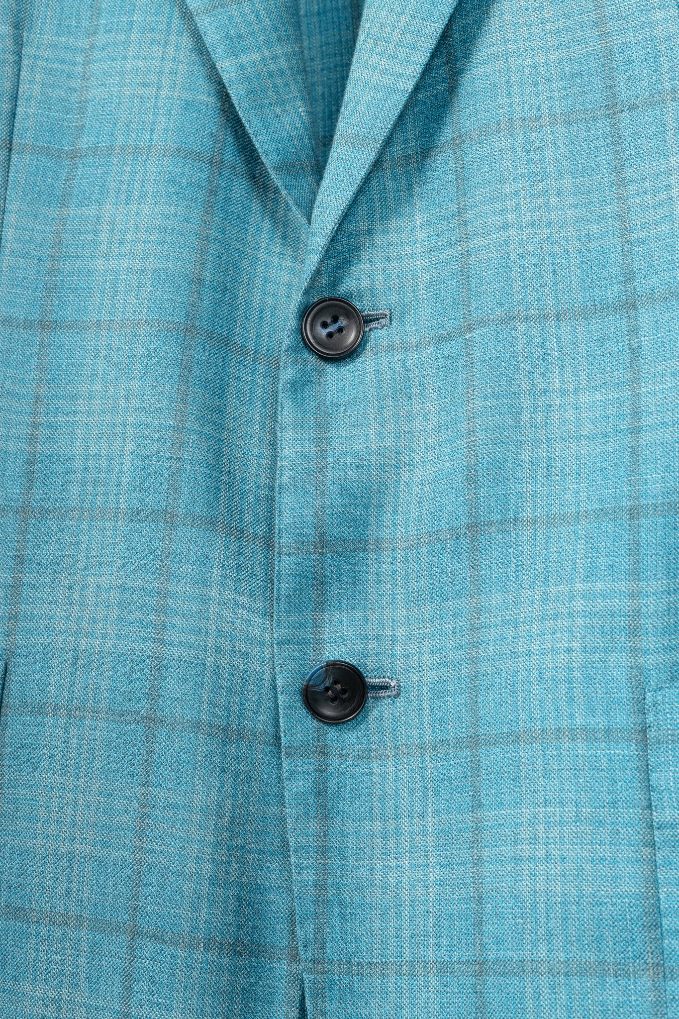 Kiton Blue Check Cashmere & Silk Flannel Blazer