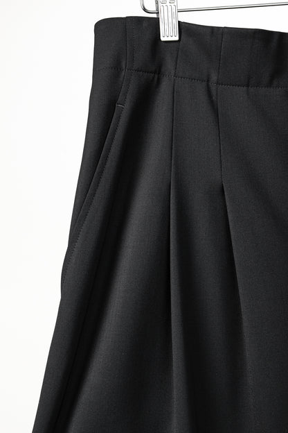 Lafayette 148 Black Pleated Front Wide Wool Pant