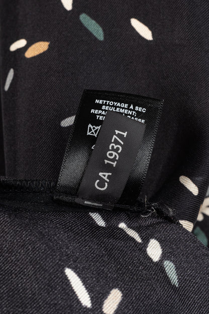 Lafayette 148 Thoren Black Silk Sprinkles-Print Shift Dress
