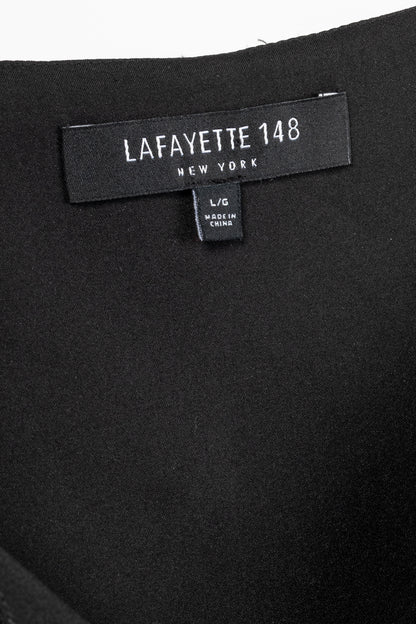 Lafayette 148 Thoren Black Silk Sprinkles-Print Shift Dress