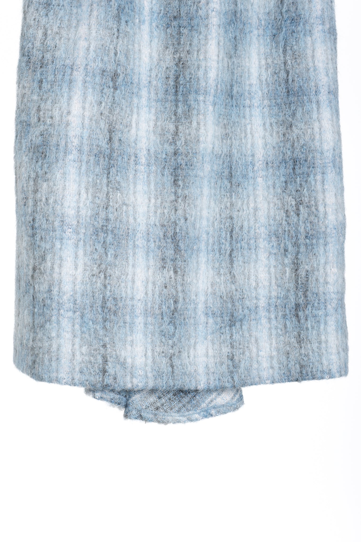Lafayette 148 Blue Mohair Blurred Tartan Trumpet Skirt