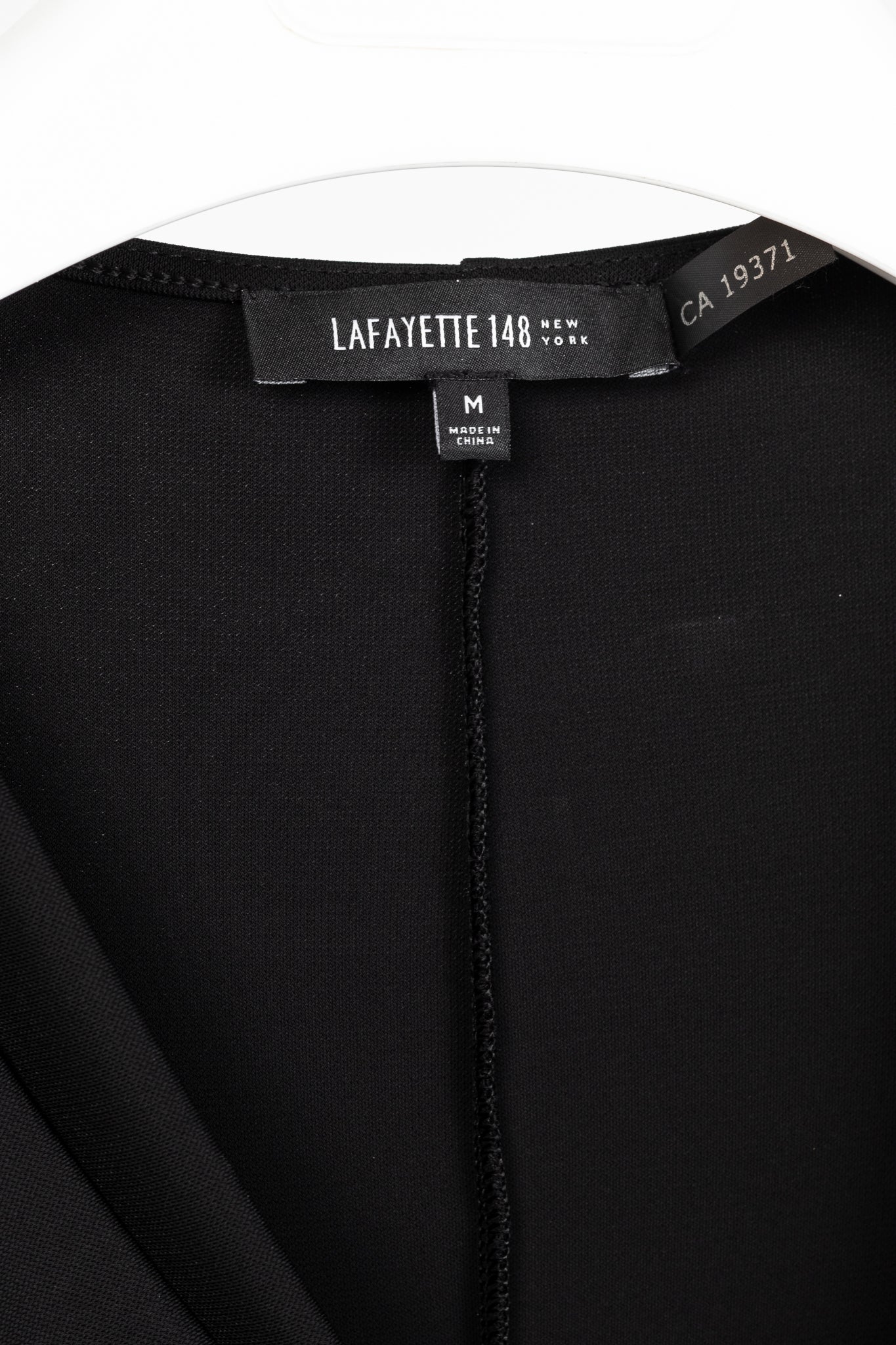 Lafayette 148 Black Jersey Draped Long-Sleeve Mini Dress