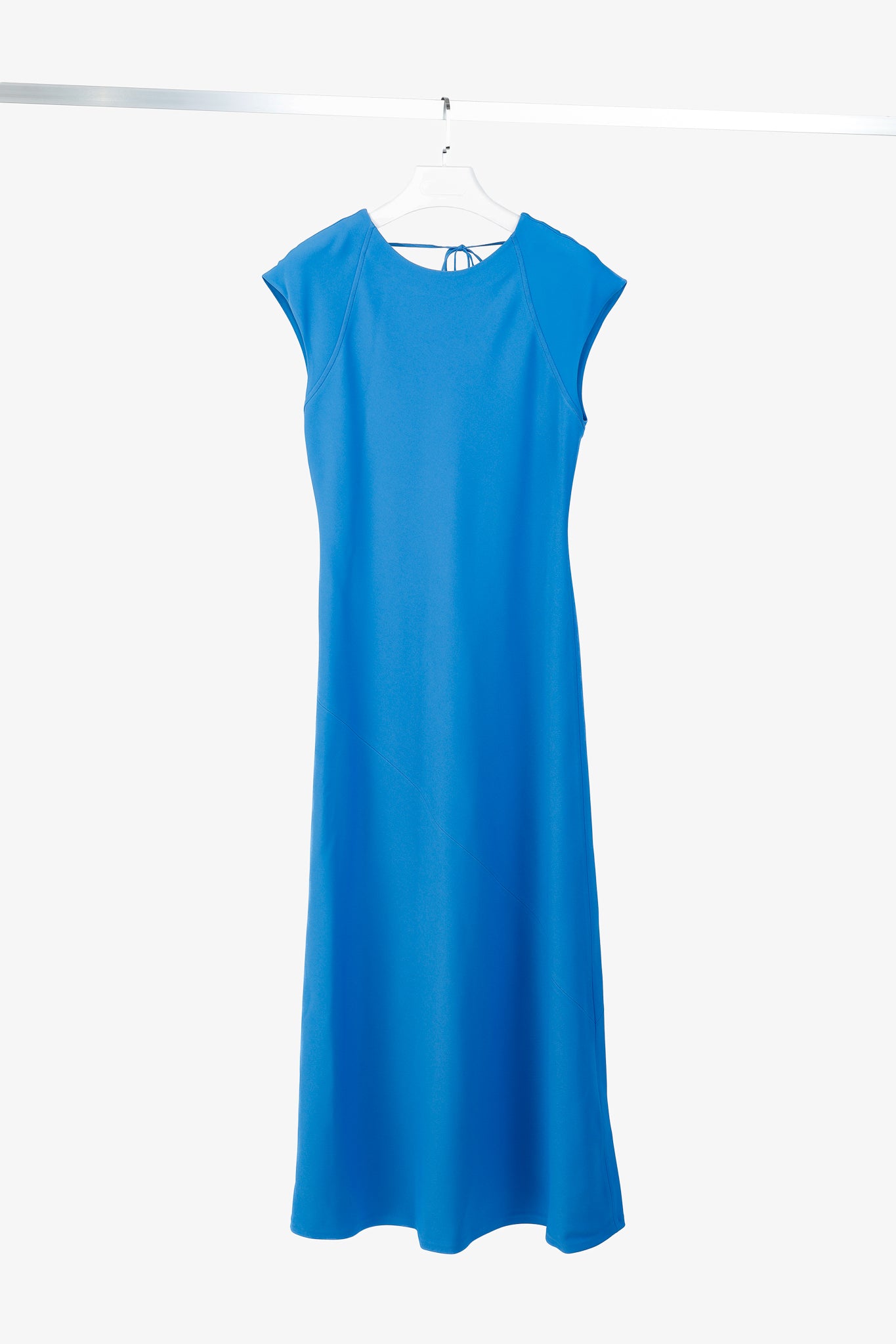 Lafayette 148 Classic Cobalt Cap-Sleeve V-Back Gown