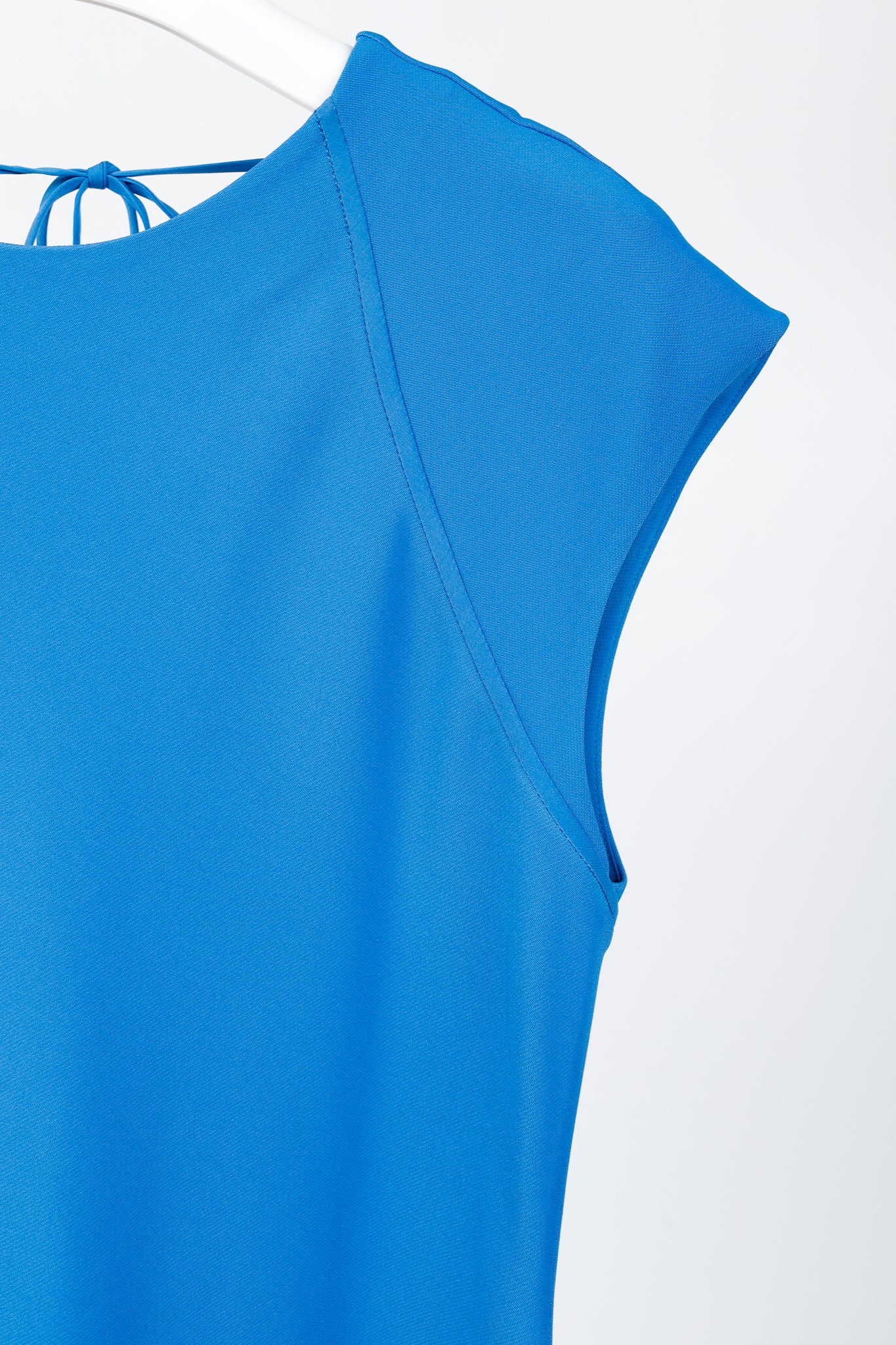 Lafayette 148 Classic Cobalt Cap-Sleeve V-Back Gown