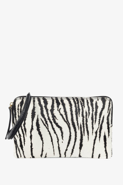Lanvin Zebra Pony-Hair & Leather Oversized Clutch