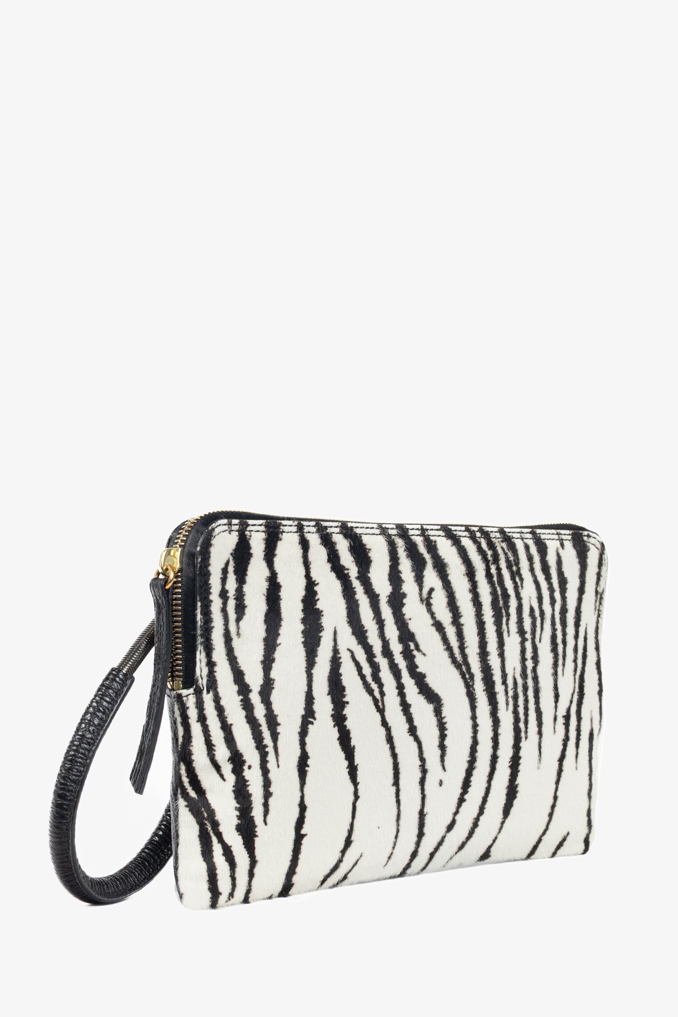 Lanvin Zebra Pony-Hair & Leather Oversized Clutch