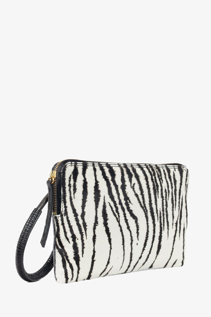 Lanvin Zebra Pony-Hair & Leather Oversized Clutch