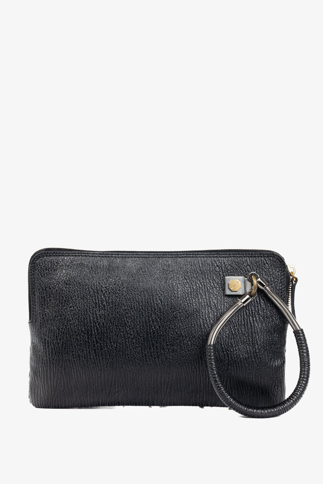 Lanvin Zebra Pony-Hair & Leather Oversized Clutch