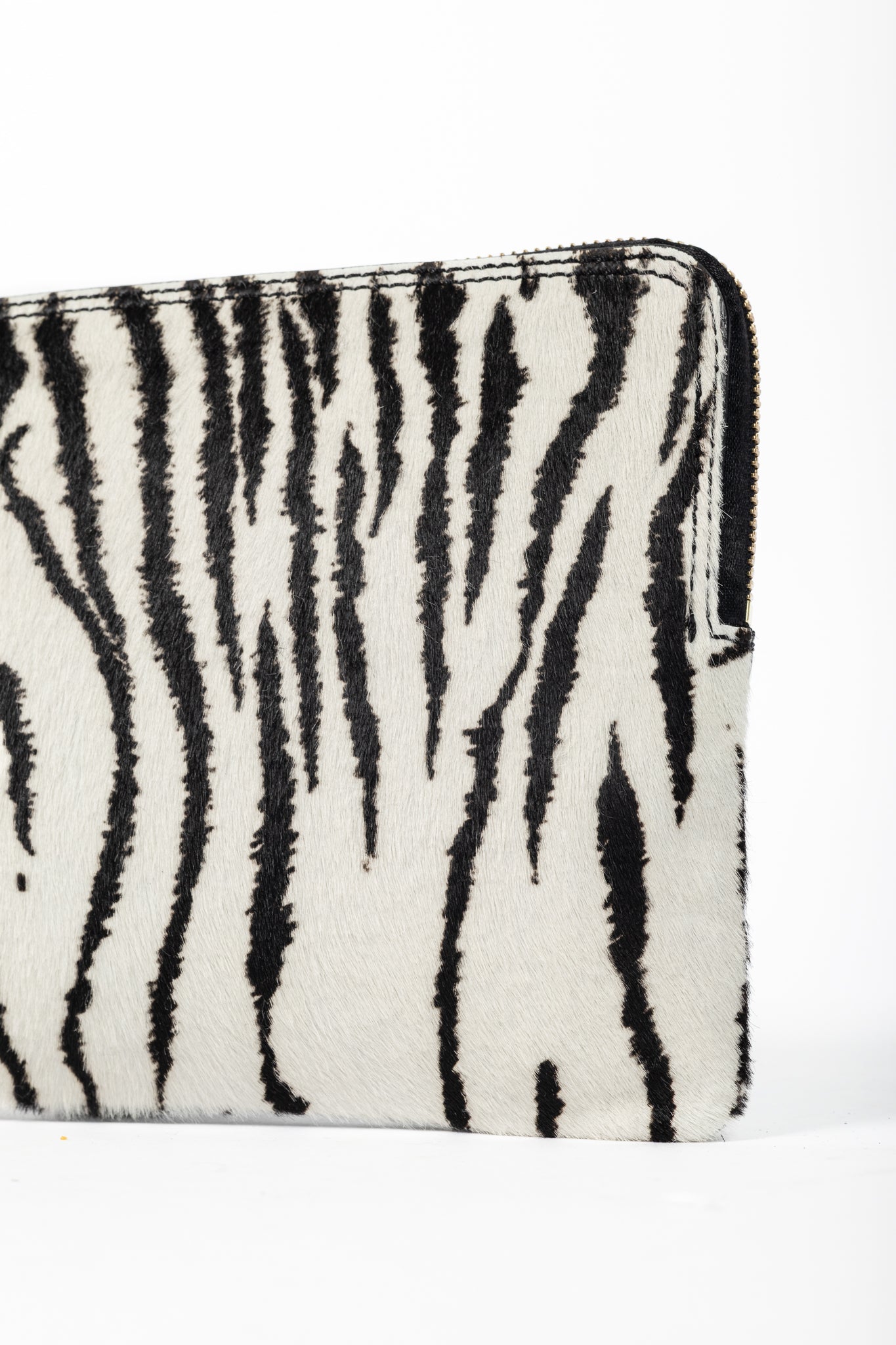 Lanvin Zebra Pony-Hair & Leather Oversized Clutch