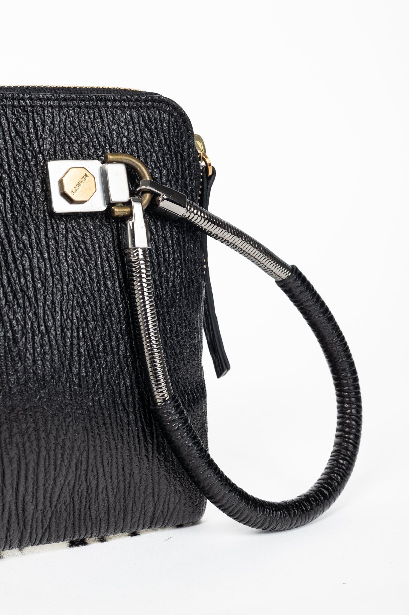 Lanvin Zebra Pony-Hair & Leather Oversized Clutch