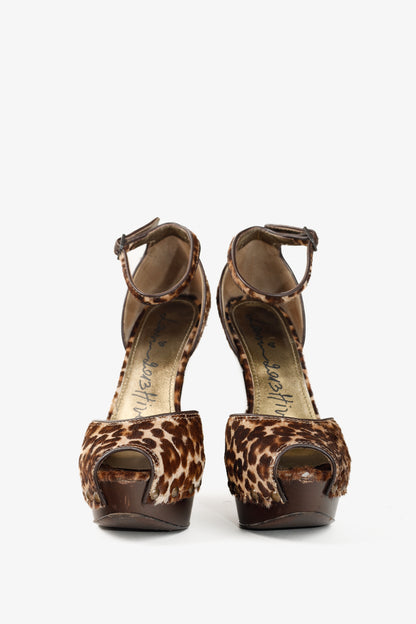 Lanvin AW/13 Brown Leopard Pony Hair Platform Heels