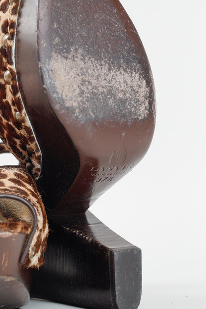 Lanvin AW/13 Brown Leopard Pony Hair Platform Heels