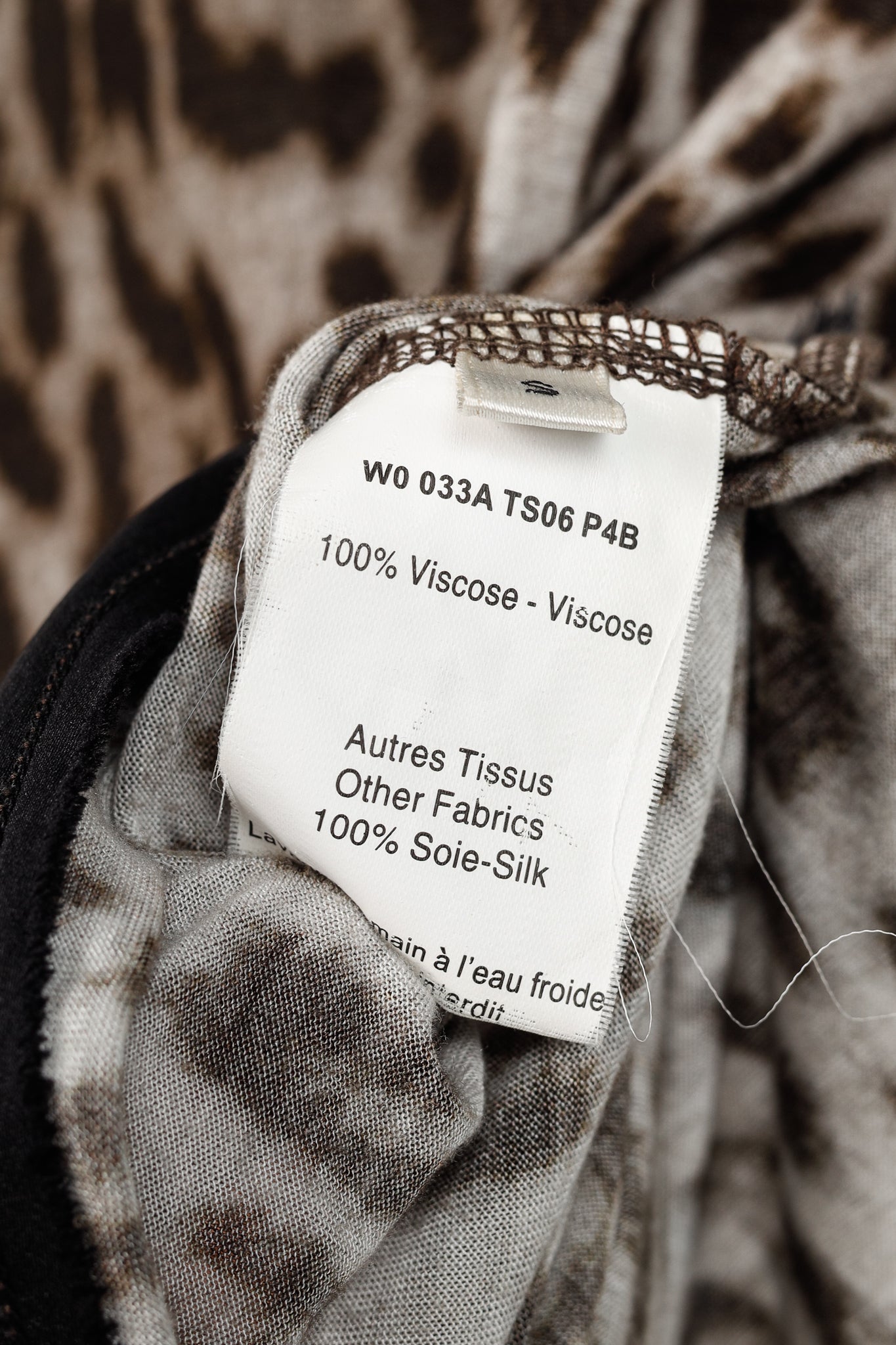 Lanvin PF/10 Grey Leopard-Print Silk-Trim 3/4-Sleeve T-Shirt