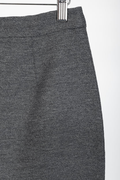 Lanvin AW/14 Dark Grey Wool-Blend Grosgrain Pencil Skirt