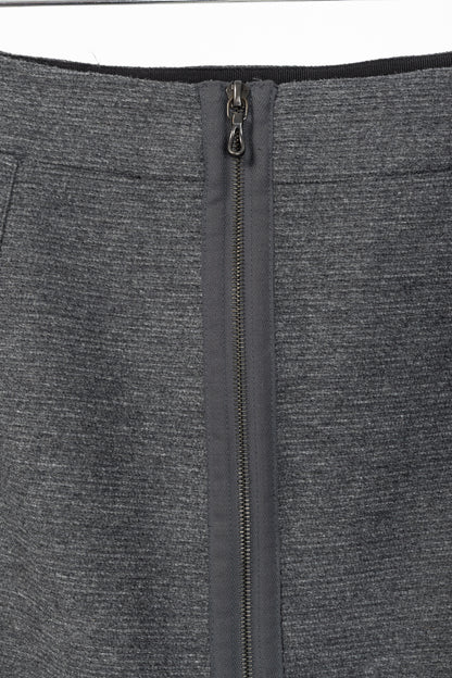 Lanvin AW/14 Dark Grey Wool-Blend Grosgrain Pencil Skirt