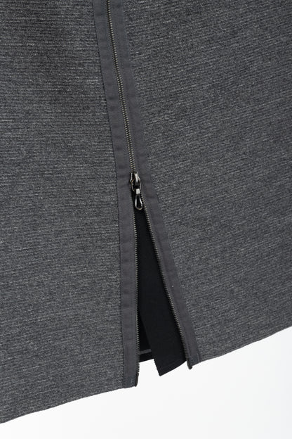 Lanvin AW/14 Dark Grey Wool-Blend Grosgrain Pencil Skirt