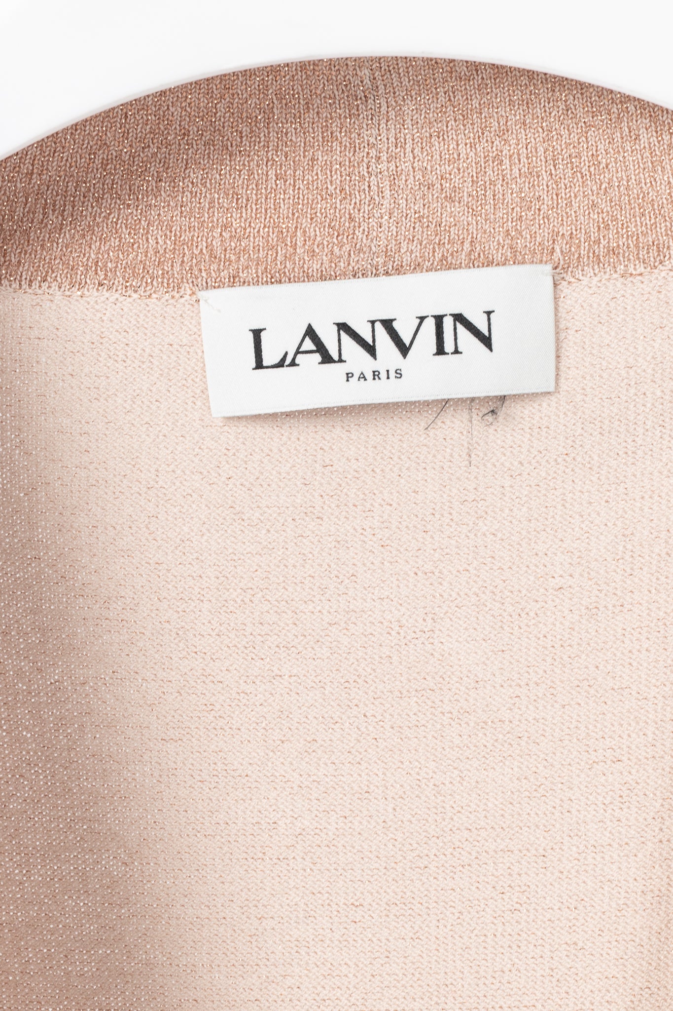 Lanvin AW20 Pale Pink Babar-Print Lame-Knit Cardigan