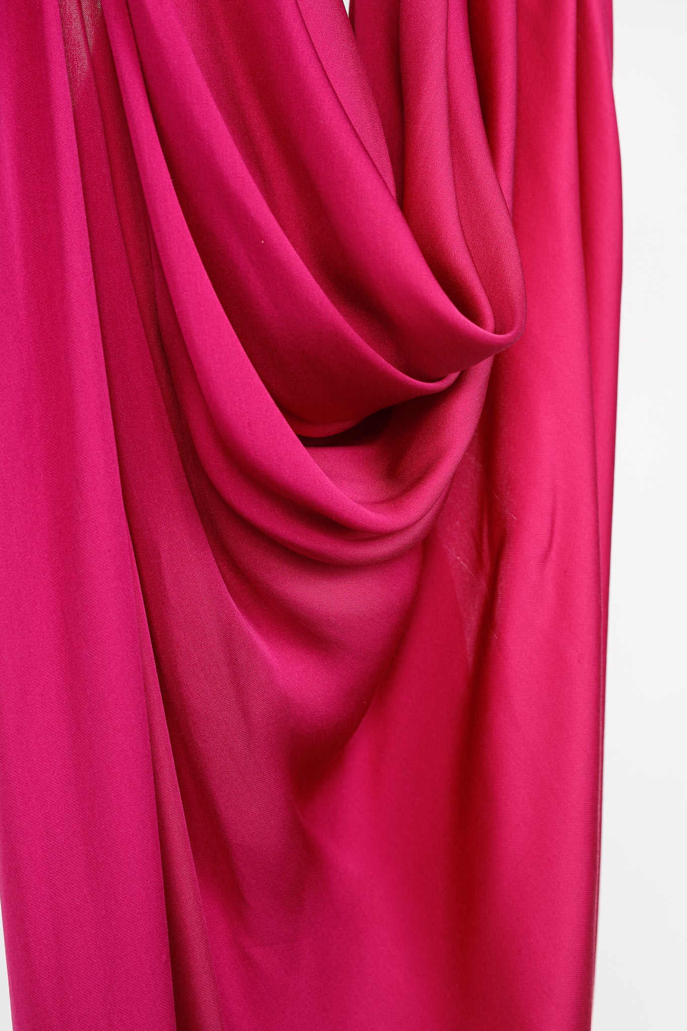 Lanvin SS/13 Fuchsia Silk Charmeuse Cowl-Neck Blouse