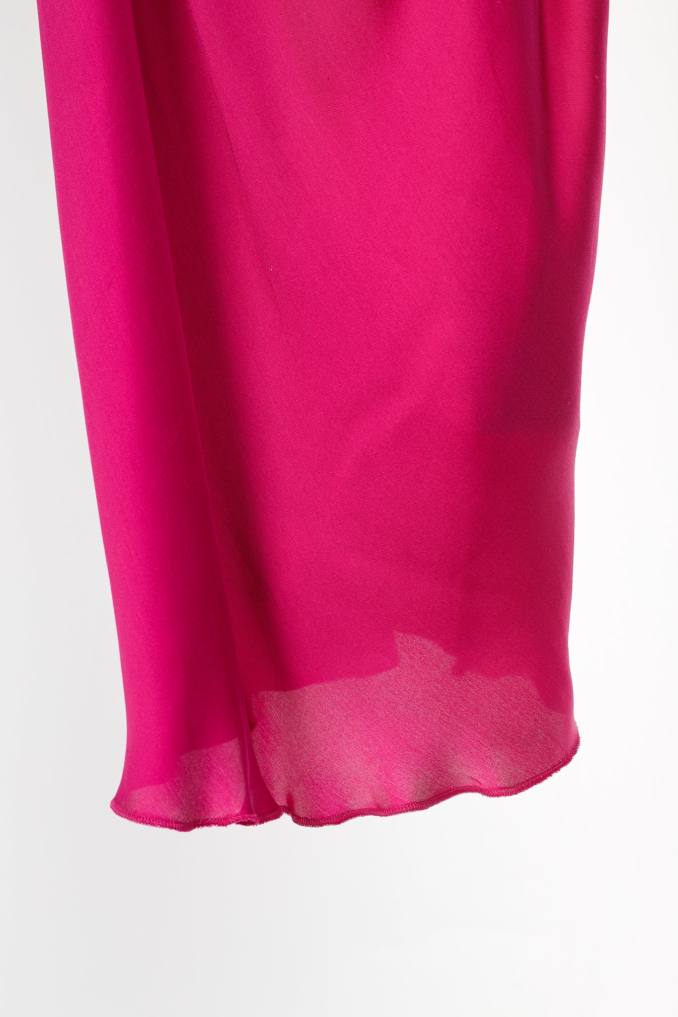 Lanvin SS/13 Fuchsia Silk Charmeuse Cowl-Neck Blouse